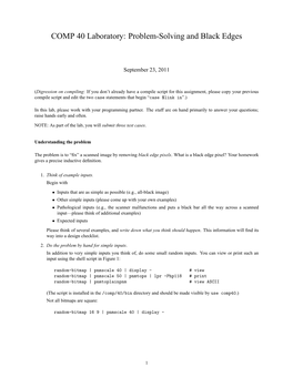 COMP 40 Laboratory: Problem-Solving and Black Edges