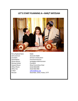 Midway Jewish Center Bar and Bat Mitzvah Guide Page 2