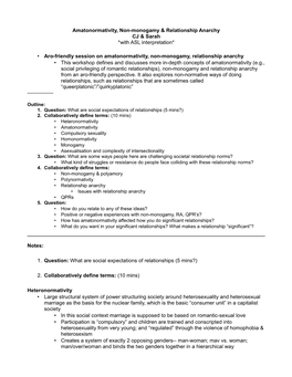 Amatonormativity, Non-Monogamy & Relationship Anarchy CJ & Sarah