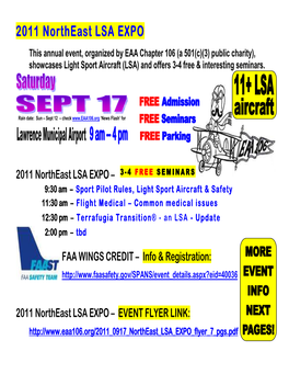 2011 Northeast LSA EXPO