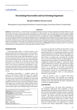 Necrotizing Pancreatitis and Gas Forming Organisms