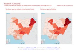 NIGERIA, YEAR 2018: Update on Incidents According to the Armed Conflict Location & Event Data Project (ACLED) Compiled by ACCORD, 25 February 2020
