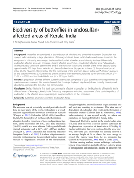 Biodiversity of Butterflies in Endosulfan-Affected Areas of Kerala, India