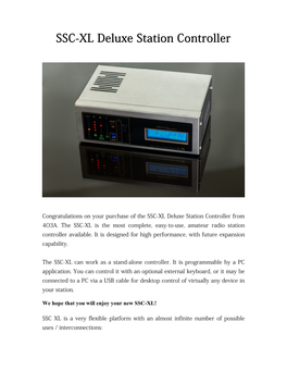 SSC-XL Deluxe Station Controller
