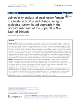 Vulnerability Analysis of Smallholder