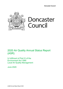 Doncaster Council's Annual Status Report 2020