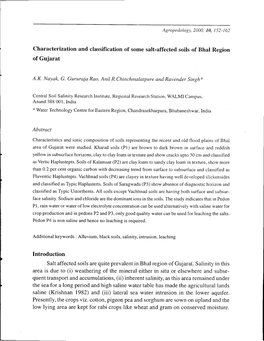 Characterization and Classification of Some Salt-Affected Soils of Bhal Region of Gujarat