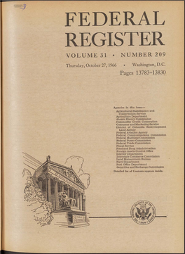 Federal Register Volume 31 • Number 209