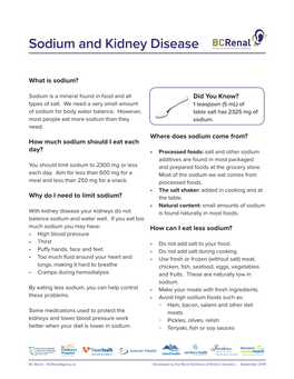 Sodium and Kidney Disease