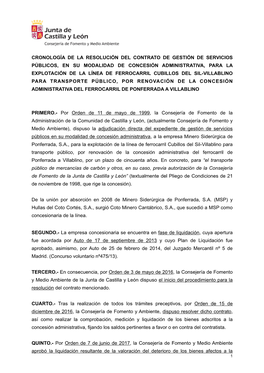 Cronología Resolución Contrato Concesión