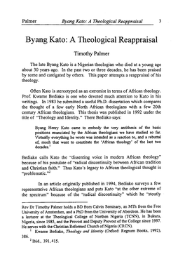 Byang Kato: a Theological Reappraisal 3
