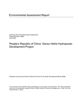 Gansu Heihe Hydropower Development Project