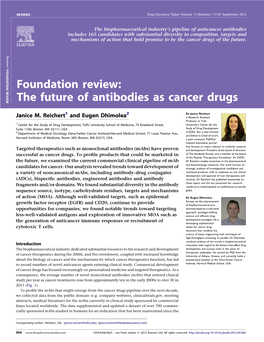 The Future of Antibodies As Cancer Drugs