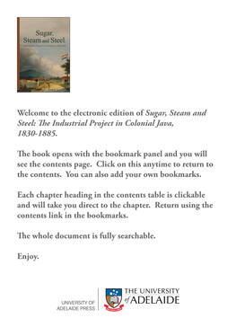 Sugar, Steam and Steel: the Industrial Project in Colonial Java, 1830-1850