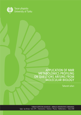 TAHEREH JAFARI: Application of NMR Metabolomics Profiling on Questions Arising from Molecular Biology