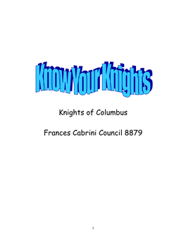 Knights of Columbus Frances Cabrini Council 8879