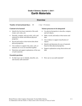 Earth Materials