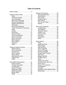 Table of Contents