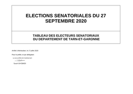 Elections Senatoriales Du 27 Septembre 2020