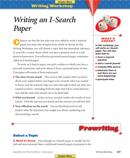 Writing an I-Search Paper