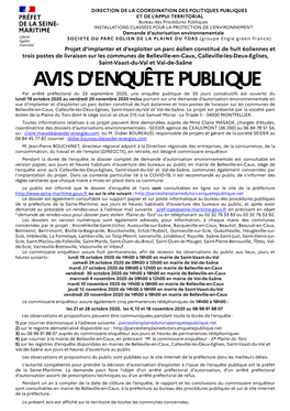 AVIS D'enquête Publique