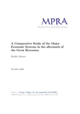 A Comparative Study of the Major Economic Systems in the Aftermath of the Great Recession