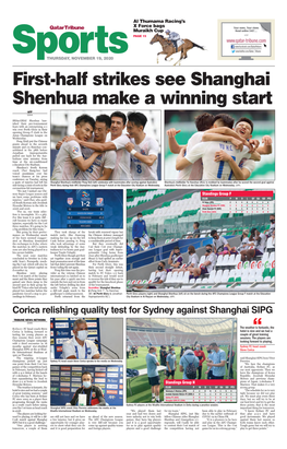 First-Half Strikes See Shanghai Shenhua Make a Winning Start AFP Doha