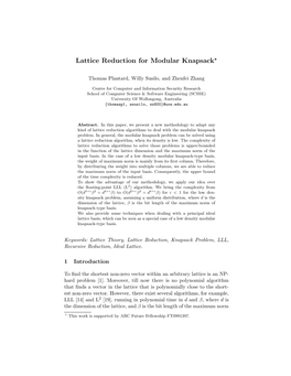 Lattice Reduction for Modular Knapsack⋆