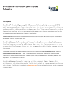 Born2bond Structural Cyanoacrylate Adhesive