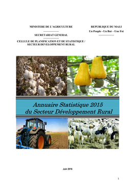 Annuaire Statistique 2015 Du Secteur Développement Rural