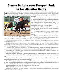 Gimme Da Lute Over Prospect Park in Los Alamitos Derby