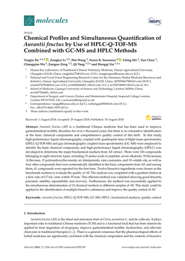 Chemical Profiles and Simultaneous Quantification of Aurantii Fructus By