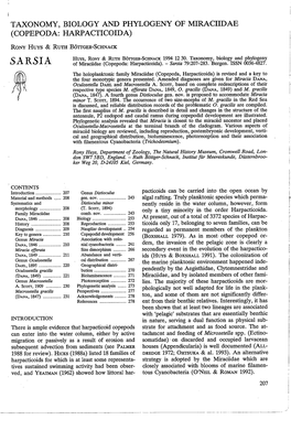 Taxonomy, Biology and Phylogeny of Miraciidae (Copepoda: Harpacticoida)