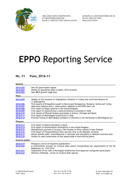 EPPO Reporting Service