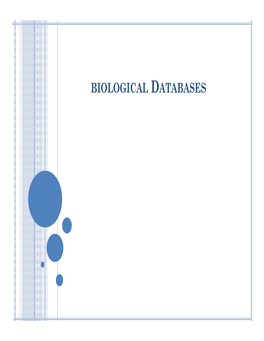 Biological Databases What Is a Database ?
