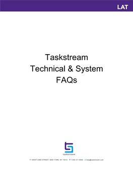 Taskstream Technical & System Faqs