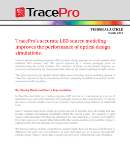 Tracepro's Accurate LED Source Modeling Improves the Performance of Optical Design Simulations
