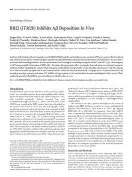 BRI2 (Itm2b) Inhibits A␤ Deposition in Vivo