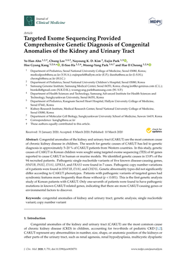 Targeted Exome Sequencing Provided Comprehensive Genetic Diagnosis of Congenital Anomalies of the Kidney and Urinary Tract