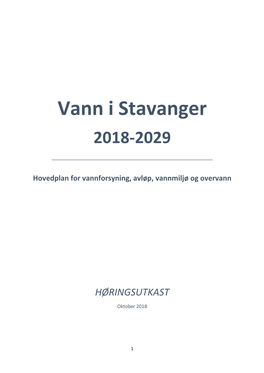 Vann I Stavanger 2018‐2029 ______
