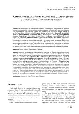 Galactia P. Browne, Is a Cosmopolitan Genus, Comprises About 50 Species, Distributed in Tropical, Subtropical and Warm Temperate