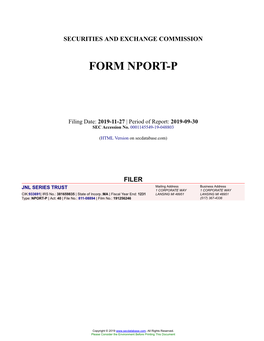 JNL SERIES TRUST Form NPORT-P Filed 2019-11-27