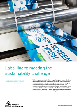 Label Liners: Meeting the Sustainability Challenge