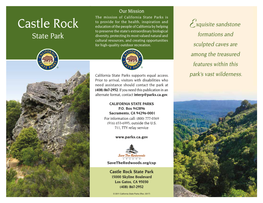 Castle Rock State Park 15000 Skyline Boulevard Los Gatos, CA 95030 (408) 867-2952