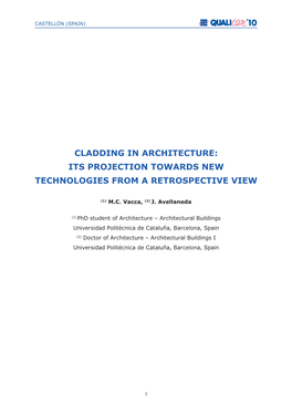 Cladding in Architecture: Its Projection Towards New Technologies from a Retrospective View