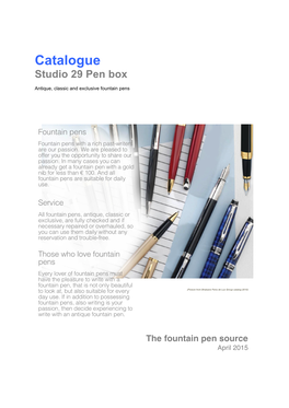 Catalogue Studio 29 Pen Box