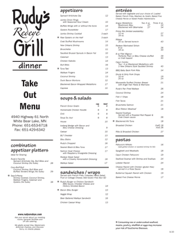 Takeout Menu