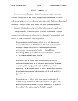 What Is Econometrics?