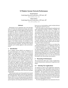 X Window System Network Performance