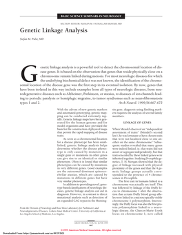 Genetic Linkage Analysis